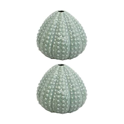2PK LVD Small Urchin Decorative Ceramic Bud Vase Home Decor 13.5x13.5x11.5cm