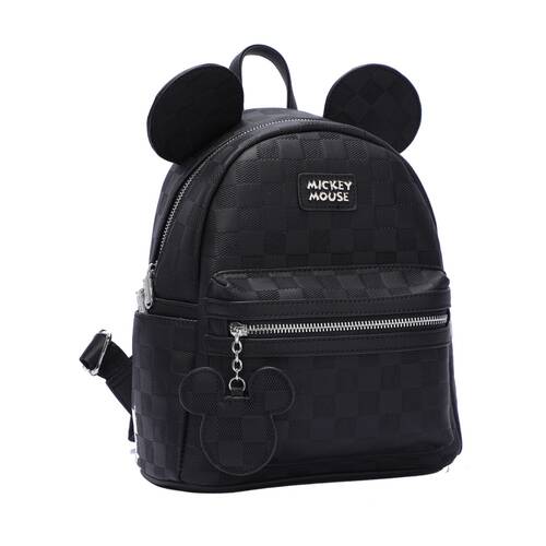 Disney Mickey Mouse PU Backpack Kid's School Bag With Ears Black
