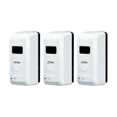 3PK Cleanstar Wall Mounted Touchless Hand Sanitiser And Soap Dispenser 1L