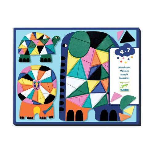 Djeco Africa Foam Mosaic Collage Reusable Puffy Stickers Kids 4y+
