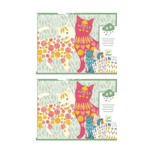 2PK Djeco Elodie's Cute Cats Create With Paper Craft Sticker Activity For Kids