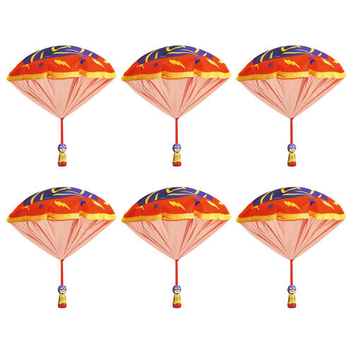 6PK Djeco Flying Hero Wooden H&-Throwing Parachute Set Kids Toy Assorted 4y+