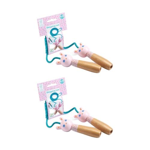 2PK Djeco Skipping Lea Pink Adjustable Rope Kids Outdoor Toy Age 4+