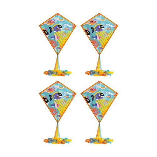 4PK Djeco Ocean Kite Colourful Easy Assemble Lightweight Flying Toy Kids 5+