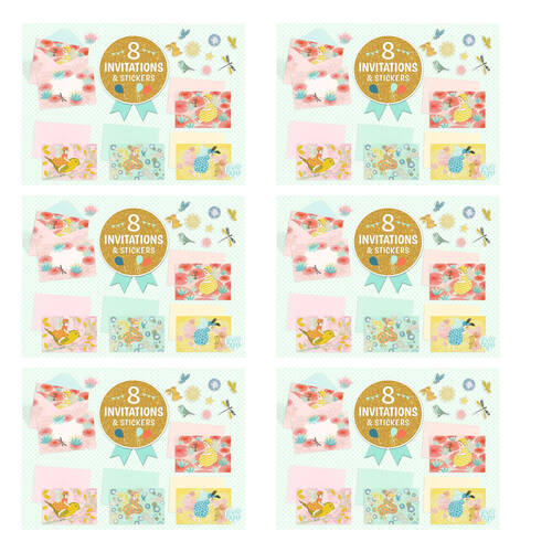 6PK Djeco Fairies For A Day Letter & Invitation Set 8 Cards Envelopes Stick 5y+