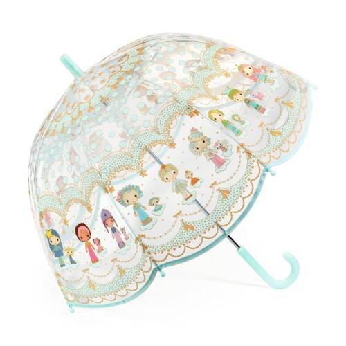 Djeco Tinyly PVC Child Umbrella Transparent Fibreglass Frame Manual Open 3y+