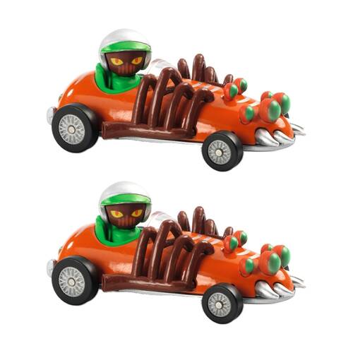 2PK Djeco Crazy Motors Turbo Spider Metal Racing Car With Suspension Ages 3+