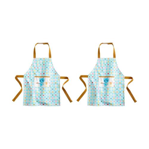 2PK Djeco Kitten Apron Kids Adjustable Polyethylene Cooking With Pocket 2y+