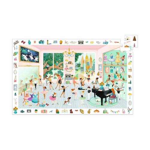 100pc Djeco The Dance School Observation Puzzle Seek & Find For Kids 5+