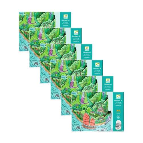 6PK Djeco On Top Of My Isl& Colouring Diorama 3D Craft Activity 8+ Years