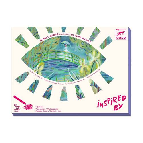 Djeco Inspired By Water Lily Pond Claude Monet Wax Crayons Art Kit 8y+