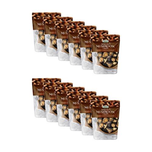 12PK DJ&A Lightly Cooked & Seasoned Shiitake Mushroom Crisps Original 30g Packet