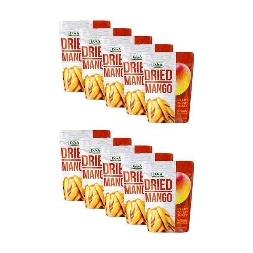 10PK DJ&A Dried Mango Pieces Ready To Eat Fruit Vegan Friendly Snack 100g