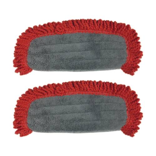 2PK Cleanstar Microfibre Dust Mop Replacement Insert Pad For DMOP-R Red