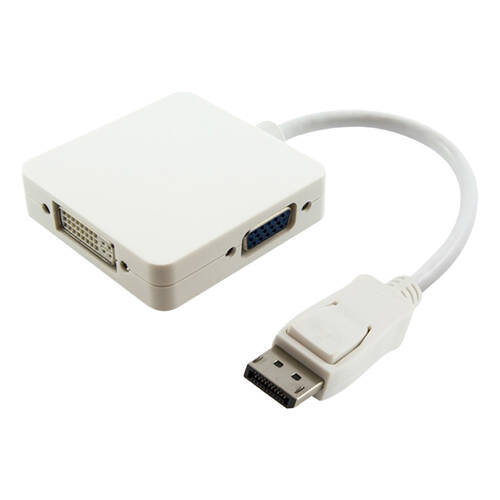 Comsol Universal DisplayPort Male to VGA / DVI HDMI Adaptor 20cm White