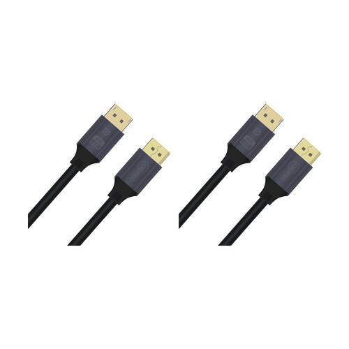 2PK Cruxtec DP21-03-BK DP2.1 16K Displayport Male to Cable 3m Black