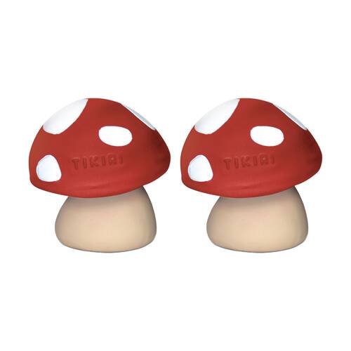 2PK Tikiri Mushroom Teether Rattle Bath Toy Natural Rubber Newborn Plus