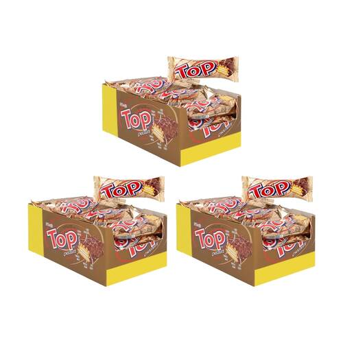 3x 24pc Delfi Top Caramel Chocolate Crispy Wafer Confectionery Bar 9g