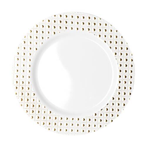 24x 6pc Partyware Heavy Duty Durable Dinner Plates Tableware Set 260mm Gold Dot