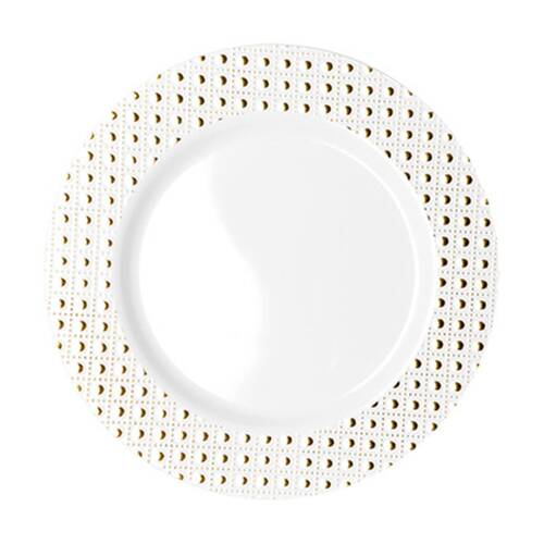 12x 6pc Partyware Heavy Duty Durable Lunch Plates Tableware Set 190mm Gold Dot