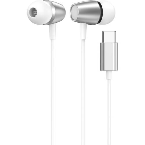 Dull Co. Wired In-Ear Earphones W/ Mic & Inline Track Controls USB-C White