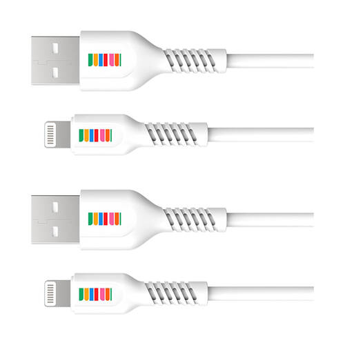 2PK Dull Co. USB-A to MFi Certified Lightning Charging Cable Apple Compatible 1m