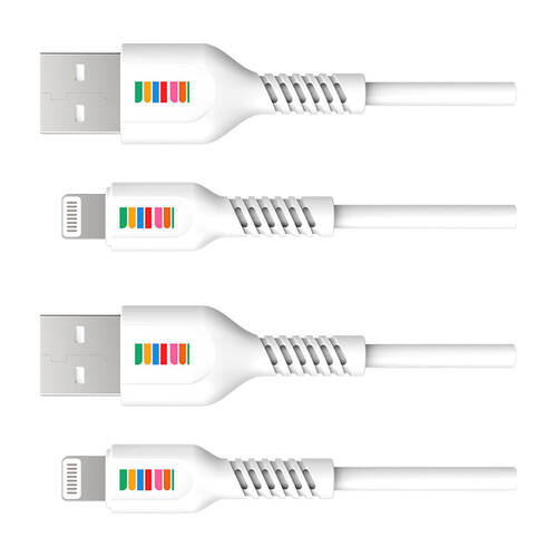 2PK Dull Co. USB-A to MFi Certified Lightning Charging Cable Apple Compatible 2m