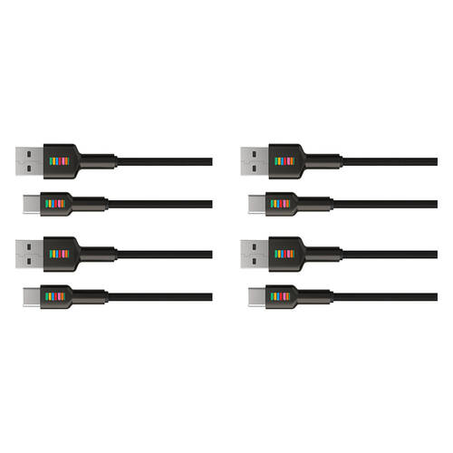 4PK Dull Co. USB-A to USB-C Braided Charging Cable W/ Metal Connectors 2m
