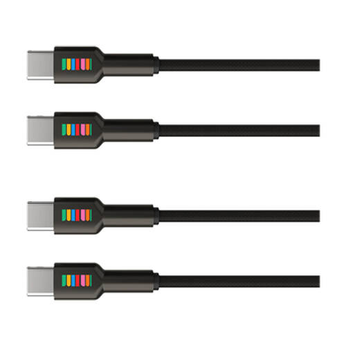 2PK Dull Co. USB-C to Braided Charging Cable W/ Premium Metal Connectors 2m