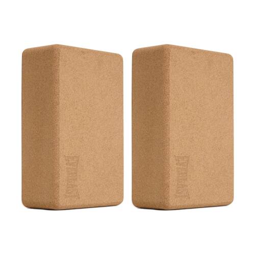 2PK Everlast Cork Yoga Block Non-Slip Lightweight Durable Fitness Equipment