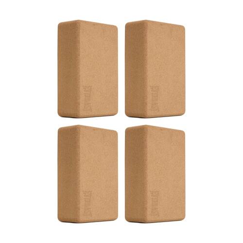 4PK Everlast Cork Yoga Block Non-Slip Lightweight Durable Fitness Equipment