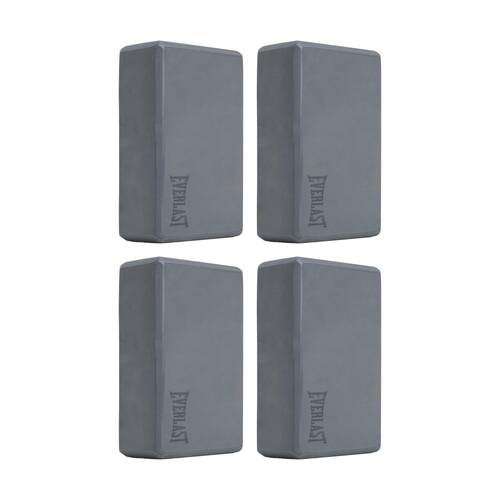 4PK Everlast Foam Yoga Block Lightweight Durable Fitness Equipment Grey
