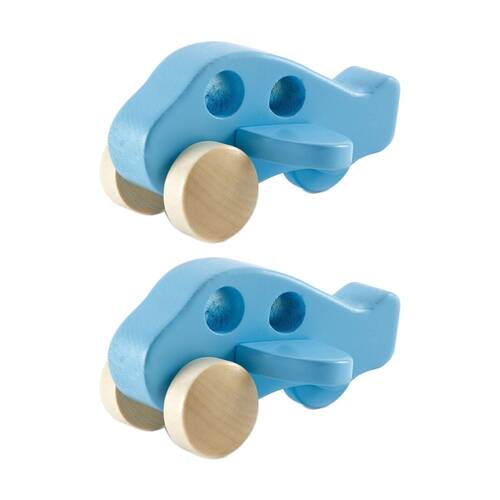 2PK Hape Little Plane Wooden Toy Play Aircraft For Toddlers 10M Blue