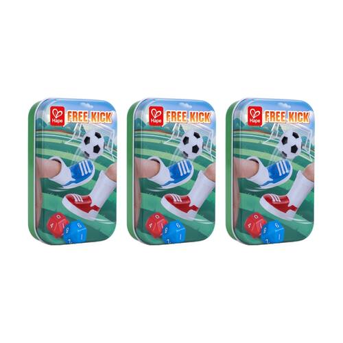 3PK Hape Free Kick Tabletop Indoor Kids Toy Soccer Game 3y+ Multicolour
