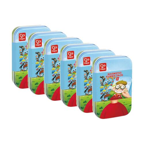 6PK Hape Magnetic Funny Face Wooden Puzzle Toy Game 3y+ Multicolour