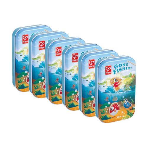 6PK Hape Gone Fishin Wooden Magnetic Fishing Kids Game 2y Multicolour
