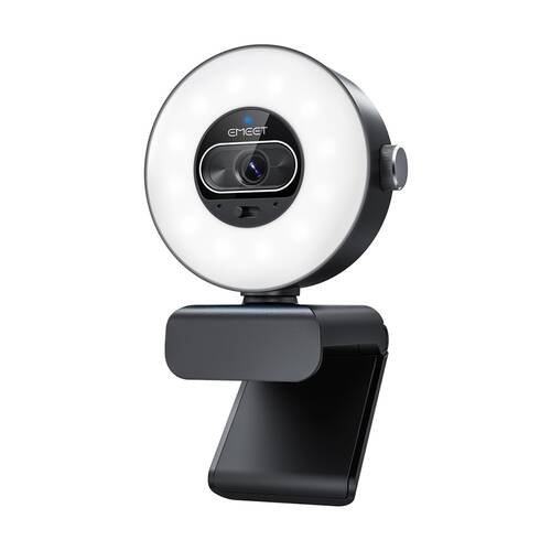 Emeet SmartCam S600L 4K Streaming Webcam Built-In Ring Light Dual Microphones