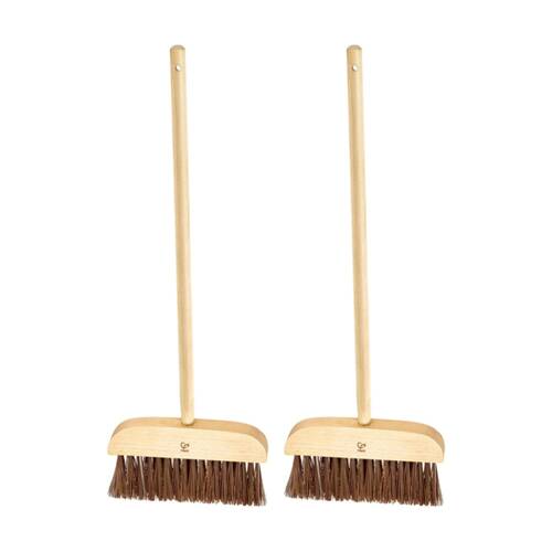 2PK Hape Garden Broom Wooden Gardening Tool Outdoor Play Kids Toy 4y Brown