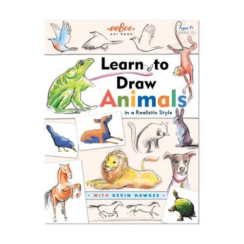 Eeboo Learn To Draw Instructional Animals Art Book 7+ 21.5x28.5cm