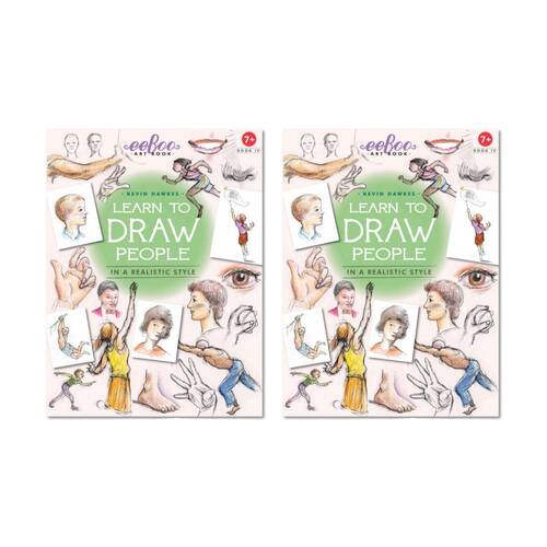 2PK eeBoo Learn To Draw People Instructional Art Activity Book 7y+ 21.5x28.5cm