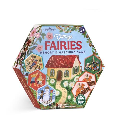 eeBoo Kids 3y+ Memory & Matching Board Game Cottage Fairies Theme