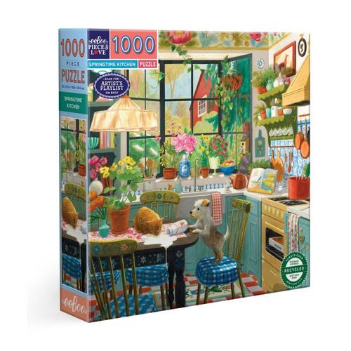 1000pc Eeboo Puzzle Spring Time Kitchen Vibrant Kids Activity 12y+ 58cm