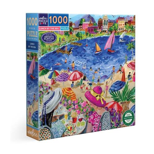 1000pc Eeboo Puzzle Lunch By The Sea Coastal Scene Kids Activity 58cm