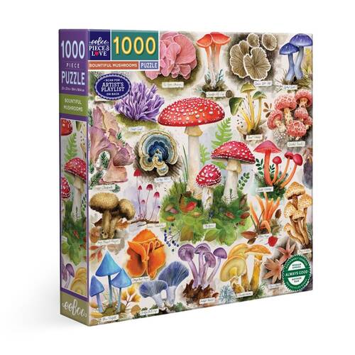 1000pc eeBoo Bountiful Mushroom Puzzle Educational Play 12y+