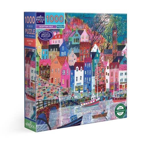 1000pc eeBoo Scottish Isle Puzzle Focus Educational Play 12y+