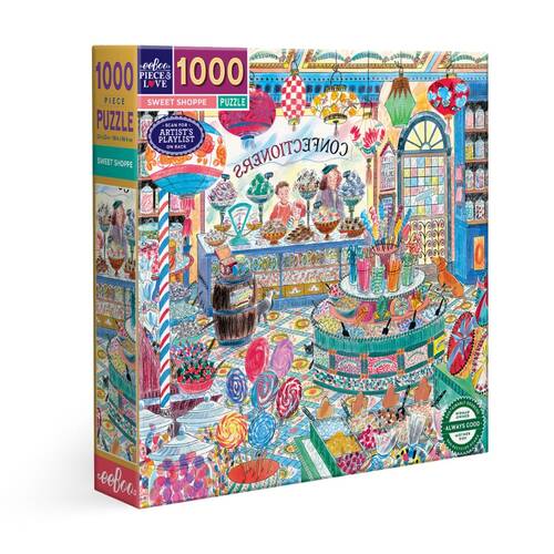 1000pc eeBoo Sweet Shoppe Puzzle Candy Store Scene Educational Play 8y+