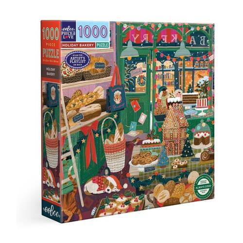 1000pc eeBoo Puzzle Holiday Bakery Festive Christmas Scene Artwork Game