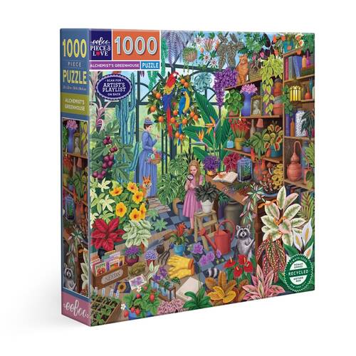 1000pc Eeboo Puzzle Alchemist Greenhouse Magical Botanical Scene Set 58x58cm