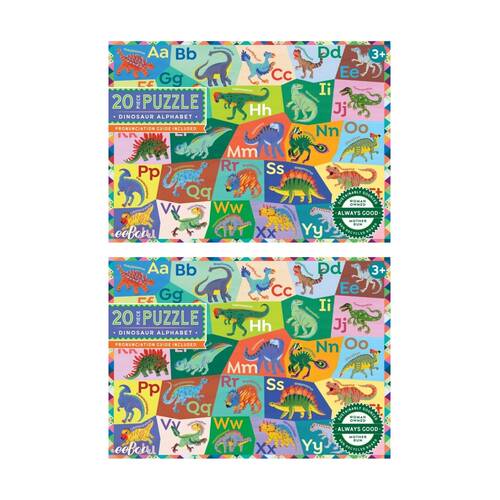 2x 20pc eeBoo Puzzle Dinosaur Alphabet Educational Kids Large Pieces Set 3y+