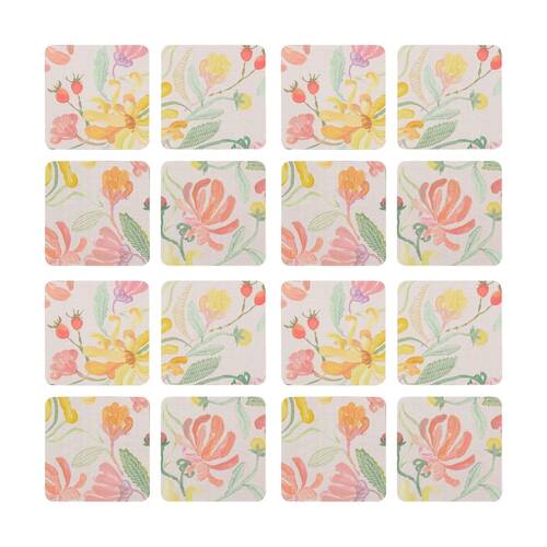 4x 4pc Ecology Midsummer Botanical Florals Rectangle Coasters 10cm